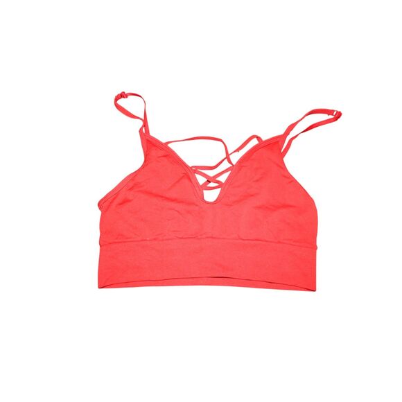 PINK by VICTORIA'S SECRET junior's large solid red criss-cross bralette - Picture 1 of 4